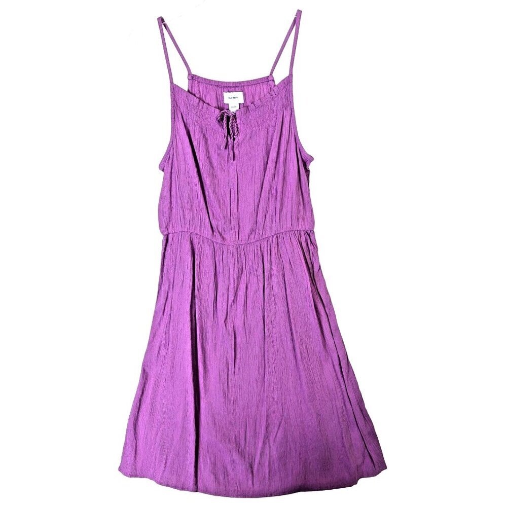 Old Navy Girls XXL 16 Crinkle Purple Spaghetti Strap Beachy Feminine Fun Dress